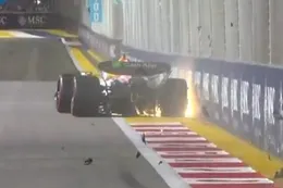 Video: Red Bull-coureur maakt harde crash tijdens VT2 in Singapore