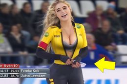 Jutta Leerdam wereldberoemd door video waarin ze schaatspak dichtritst