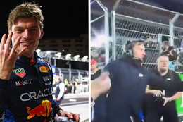 BN'er wil winst vieren met Max Verstappen en wordt hardhandig van racebaan gehaald (BEELDEN)