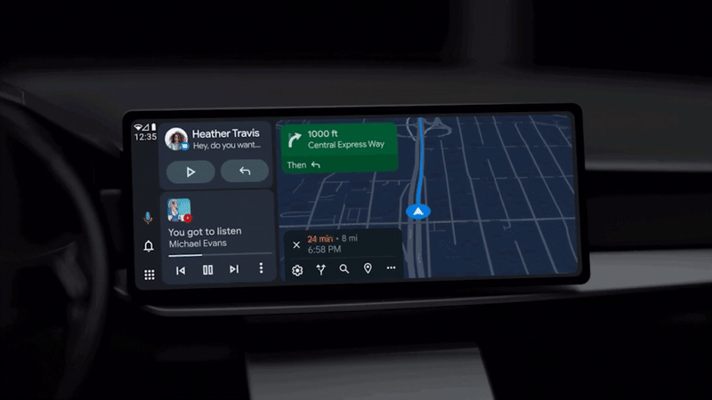 Dit is de Spotify-widget in nieuwe Android Auto-interface