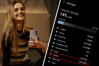 'One UI 5.1 gebruikt bijna 60 GB opslag op Samsung Galaxy S23'