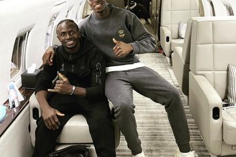 Photo: Liverpool's Sadio Mane and Chelsea's Edouard Mendy pose on private plane as they jet off for AFCON