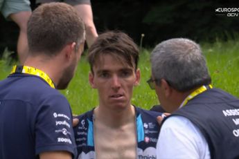 Romain Bardet se retira del Tour de Francia tras estrellarse en un descenso en el caótico inicio de la 14ª etapa