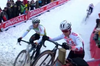 VÍDEO: ¡Increíble cómo se bajó de la bici Laurens Sweeck en la nieve de Val di Sole!