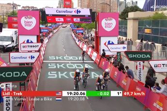 El Lidl-Trek gana la contrarreloj por equipos de La Vuelta Femenina a pesar de sufrir una caída en la última curva