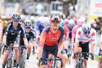 Ethan Hayter sprints to victory on stage two of the Tour de Romandie and takes the overall race lead