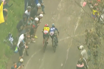 VIDEO: Sparks fly between Einer Rubio and Ben Healy in battle for King of the Mountains points at the Giro d'Italia