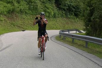 VIDEO: Tearful Simon Pellaud honours compatriot Gino Mäder at the Tour of Slovenia