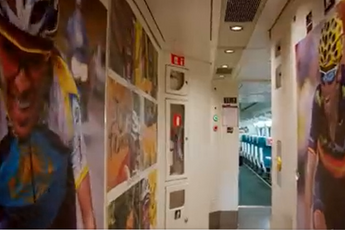 VIDEO: Spanish sports train adorned with pictures of the nation's Tour de France stars