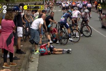 VIDEO: Nasty crash in the peloton as tension levels rise on stage 2 of the Tour de France