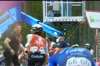 VIDEO: Cofidis soigneur tackled by Spanish police for over-exuberant celebration of Herrada's Vuelta stage win