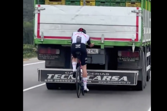 VIDEO: UAE's Felix Grosss grabs a truck from behind while training on the road: "It's unfortunate and unacceptable"