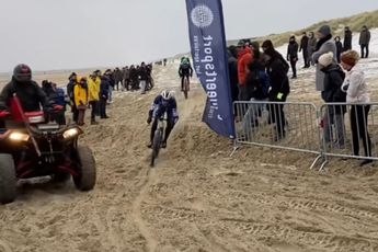 Tim Merlier takes victory in Bredene Beach Race after narrowly avoiding crash with quad bike