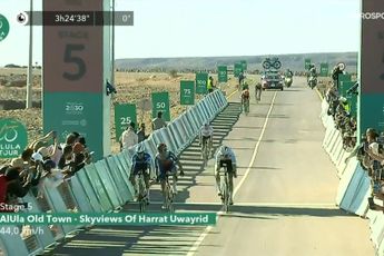VIDEO: Dramatic 4-way sprint to the line on stage 5 decides overall victory of the AlUla Tour