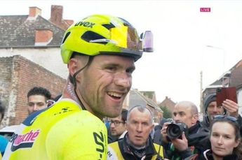 Laurenz Rex escapes injury free from multiple Paris-Roubaix crashes