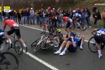 VIDEO: Cees Bol struck by spectator causing crash at the 2024 Tour of Flanders