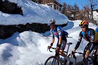 VIDEO: Remco Evenepoel takes Tour de France preparations to snowy Col du Turini