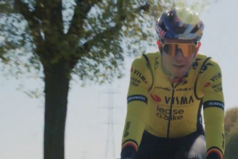 VIDEO: Team Visma | Lease a Bike share images of Wout van Aert riding outside again after fractured collarbone
