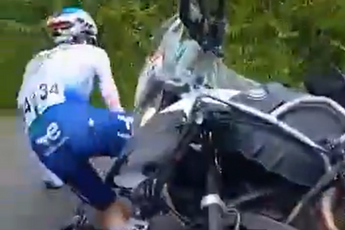 VIDEO: Race motorbike runs over TotalEnergies rider in shocking scenes from Vuelta a Asturias