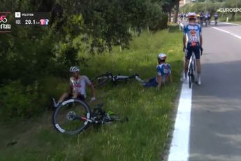 VIDEO: Felix Grossschartner - loyal domestique for Tadej Pogacar - crashes at the Giro d'Italia