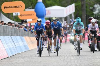 Nairo Quintana avalia a vitória da Movistar na 6ª etapa do Giro: "Levámos o Pelayito para a frente e ganhámos a etapa".