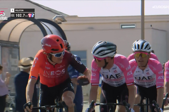 VIDEO: Geraint Thomas asks UAE Team Emirates to slow down during usually processional part of final stage at Giro d'Italia