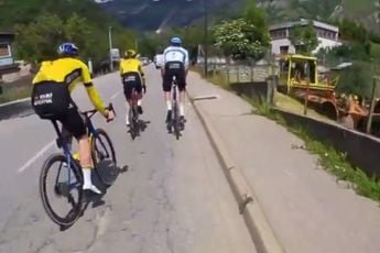 VÍDEO: Wout van Aert treina o sprint nas montanhas com Jonas Vingegaard e Christophe Laporte