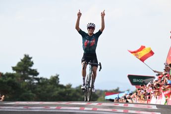 VIDEO: Equipo Kern Pharma's emotional reaction to Pablo Castrillo's triumph at La Vuelta after death of team founder Manolo Azcona