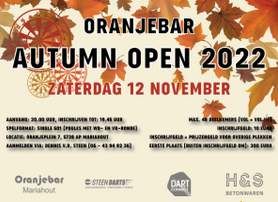 Oranjebar Autumn Open 2022 is op zaterdag 12 november