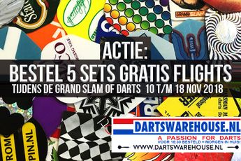Darts Warehouse heeft tot en met 18 november 'Gratis Flight Actie'