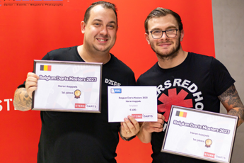 Koppeltitels Belgium Darts Masters 2023 voor Huybrechts/Gijbels en Thijs/Rooman