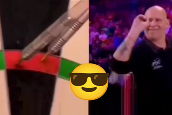 VIDEO: Russ Bray toont aan ook een dart talent te zijn op het podium met publiek