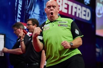 Van Gerwen gooit tweede negendarter van de dag in grandioze wedstrijd op Hungarian Darts Trophy