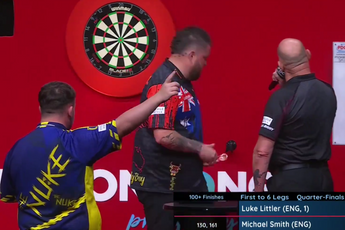 Luke Littler legt aan voor een 9-darter in Australië maar toen gebeurde dit