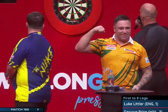 Komisch moment tijdens finale waarin Luke Littler revanche neemt op Gerwyn Price