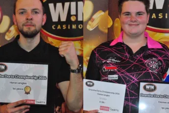 Johan Mennegat en Fardau de Jong zegevieren op Drenthe Darts Championship 2024