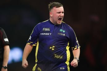 Luke Littler, de 17-jarige sensatie, stormt samen met Heta door naar de derde ronde van het PDC WK Darts