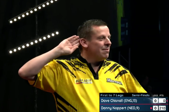 VIDEO: Chisnall hits first nine-dart finish in three years on European Tour during semi-final against Noppert at Belgian Darts Open
