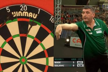VIDEO: Suljovic risks DRA fine with bizarre leg of darts during Wade defeat at Players Championship Finals