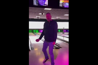 VIDEO: Van Barneveld also appears to have a talent for bowling and shows a delightful strike
