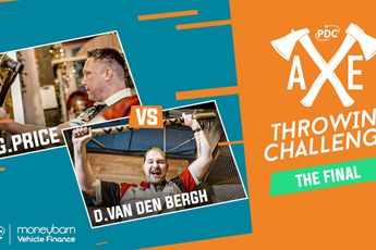 VIDEO: Price and Van den Bergh take on each other in axe throwing final