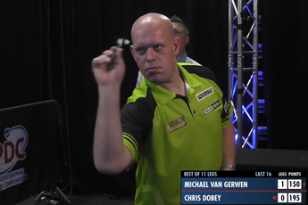 VIDEO: Van Gerwen produces nine-darter during Players Championship 24