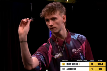 Like father like son: Mason Whitlock (son of top darter Simon Whitlock) shows deft touch with 164 finish in MODUS Super Series