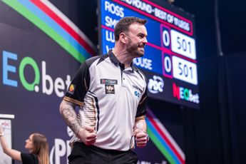 Ross Smith punishes multiple missed matchdarts from Ritchie Edhouse; set to face Damon Heta in European Darts Grand Prix quarterfinals
