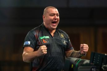 Boris Krcmar throws nine-dart finish during Players Championship 12