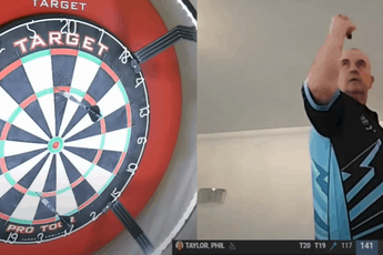VIDEO: Taylor goes agonisingly close to nine-dart finish versus Adams in MODUS Champions Series