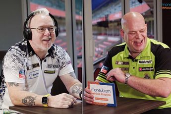 VIDEO: Michael van Gerwen en Peter Wright treffen elkaar in nieuwe Whisper Challenge