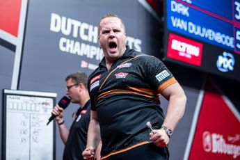 Speelschema zaterdagmiddag op Flander Darts Trophy 2024 met Van Veen, Van Duijvenbode, Doets, Van der Wal en De Decker