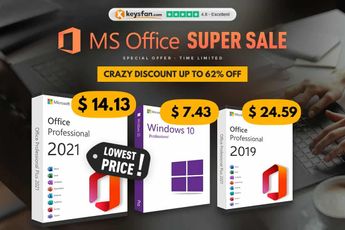 Genuine Office 2021 is as low as $14.13! Windows 10 is only $7.43 at Keysfan!