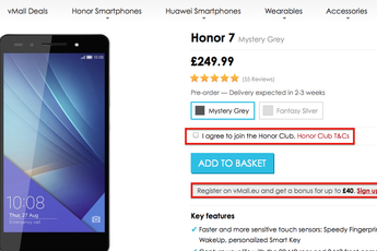 Huawei offers sign-ups £40 Honor 7 discount, September 21st flash sale sign up